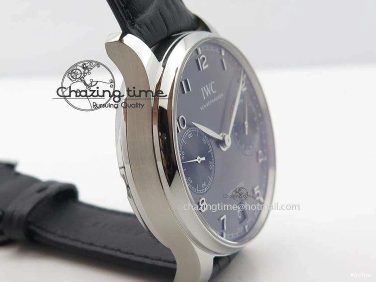 MIROTIME 0105 Portuguese Real PR IW500106 ZF 1:1 Best Edition Grey Dial On Black Leather Strap A52010 V Versatile 7306